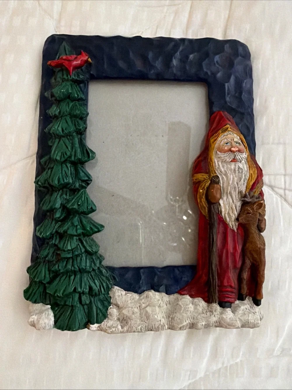 Vintage Craig KirkwoodY2K Festive Santa and Tree Photo Frame 3.5 x 5 in photo